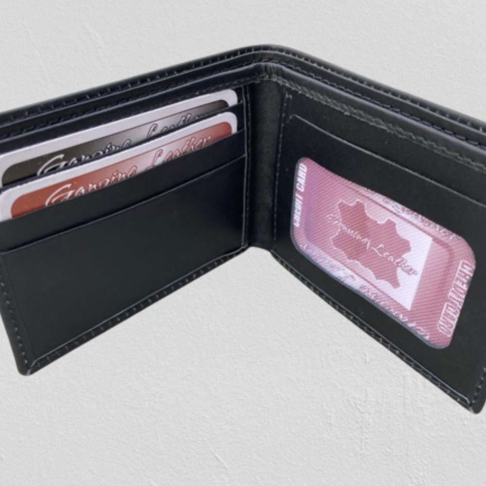 Handmade Leather Wallet Black Men Card Holder Bifold Purse Multi Card Holder - Picture 9 of 11